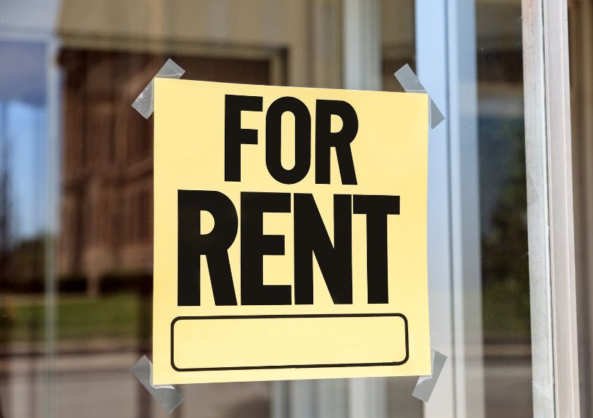 yellow for rent sign