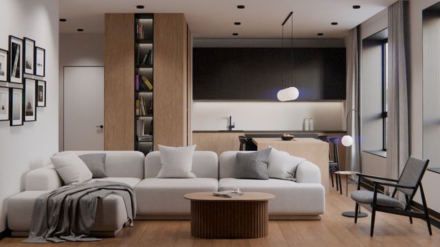 sleek and modern minimalist living room interior